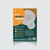 professional charity flyer design layout vector