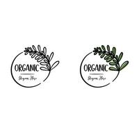 Abstract logo design with hand drawn. Organic Food , Natural products. Minimal boho style. vector