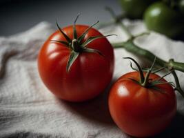 red fresh tomato photo