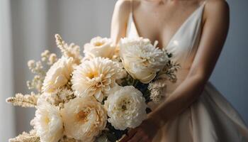 woman with flowers photo