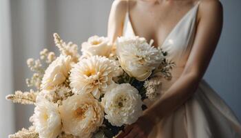 mujer con flores foto