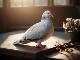 pretty white pigeon photo
