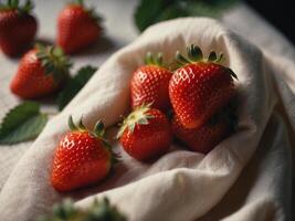 red fresh strawberry photo
