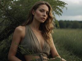 beautiful model nature photo