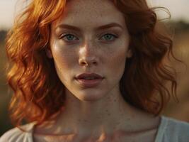 beauty ginger woman photo