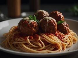 spaghetti and meatballs photo