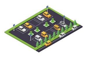 Isometric car parking vector