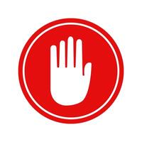 Stop sign hand on a white background vector