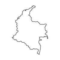 Outline Colombia map on a white background vector