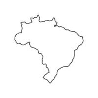 Outline Brazil map on a white background vector