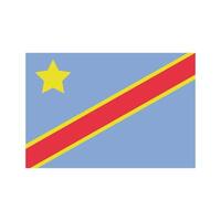 Congo flag on white background vector