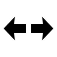 Left right arrow on white background vector