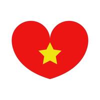 Vietnam corazón bandera en blanco antecedentes vector