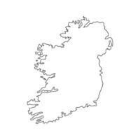 contorno Irlanda mapa en un blanco antecedentes vector