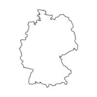 contorno Alemania mapa en un blanco antecedentes vector