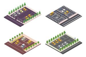 Isometric car parking vector