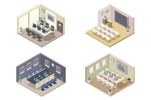 Conference room isometric on white background vector