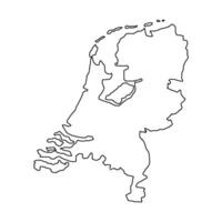 contorno Holanda mapa en un blanco antecedentes vector