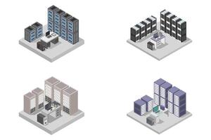 Database server isometric on white background vector