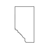 Alberta contorno mapa en un blanco antecedentes vector