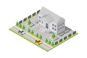 Isometric town hall on white background vector