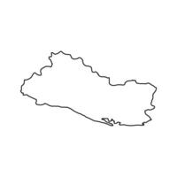 El Salvador outline map on a white background vector