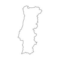 Portugal mapa contorno en un blanco antecedentes vector