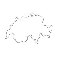 Swiss map outline on white background vector