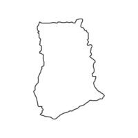 Ghana mapa ilustrado en blanco antecedentes vector