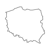 Outline Poland map on white background vector