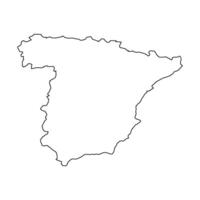 Outline Spain map on white background vector