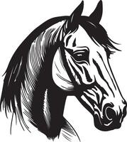 Horse Black Silhouette Icon on White Background. vector