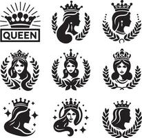 Queen art icon illustration vector