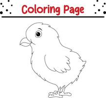 cute chick coloring book page for children vector