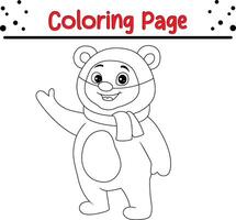bear coloring book page for adults and kids vector