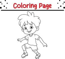 cute little boy coloring book page for adults and kids vector