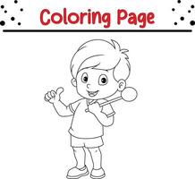 cute boy coloring page. cute coloring book for kids vector