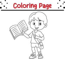 cute boy coloring page. cute coloring book for kids vector