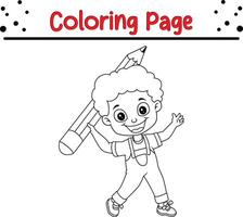 cute boy coloring page. cute coloring book for kids vector