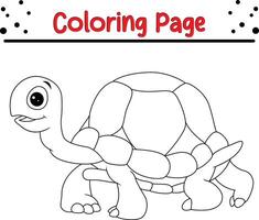 cute sea turtle coloring book page for children vector