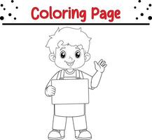 boy coloring book page for children vector