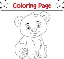 linda pequeño oso colorante página. linda colorante libro para niños vector