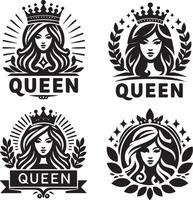 Queen art icon illustration vector