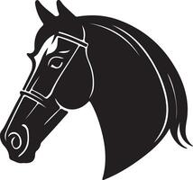 caballo negro silueta icono en blanco antecedentes. vector