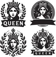 Queen art icon illustration vector