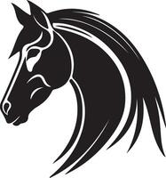 Horse Black Silhouette Icon on White Background. vector