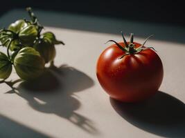red fresh tomato photo