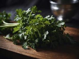 green fresh parsley photo