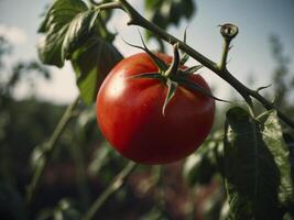 red fresh tomato photo
