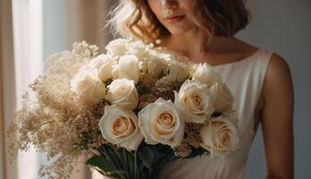 woman with flowers photo